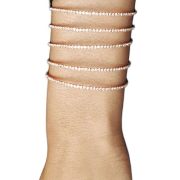 Anne Klein Multi-Row Crystal Coil Rose Gold Bracelet - Picture 13 of 13